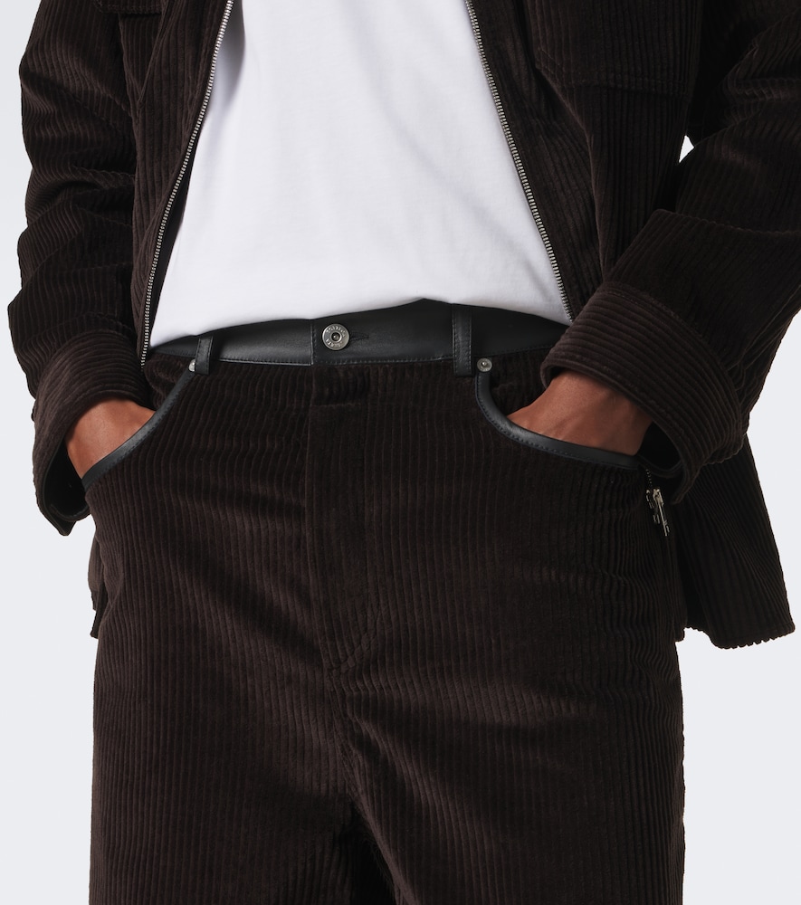 Leather-Trimmed Corduroy