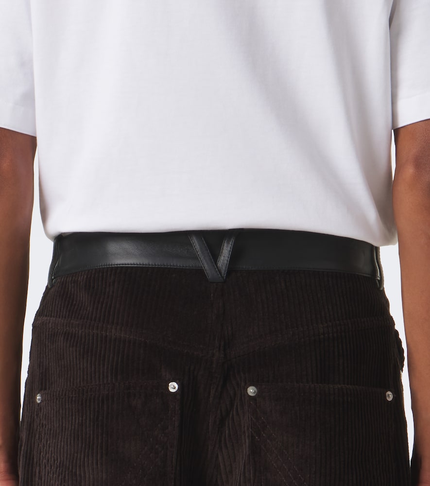 Leather-Trimmed Corduroy