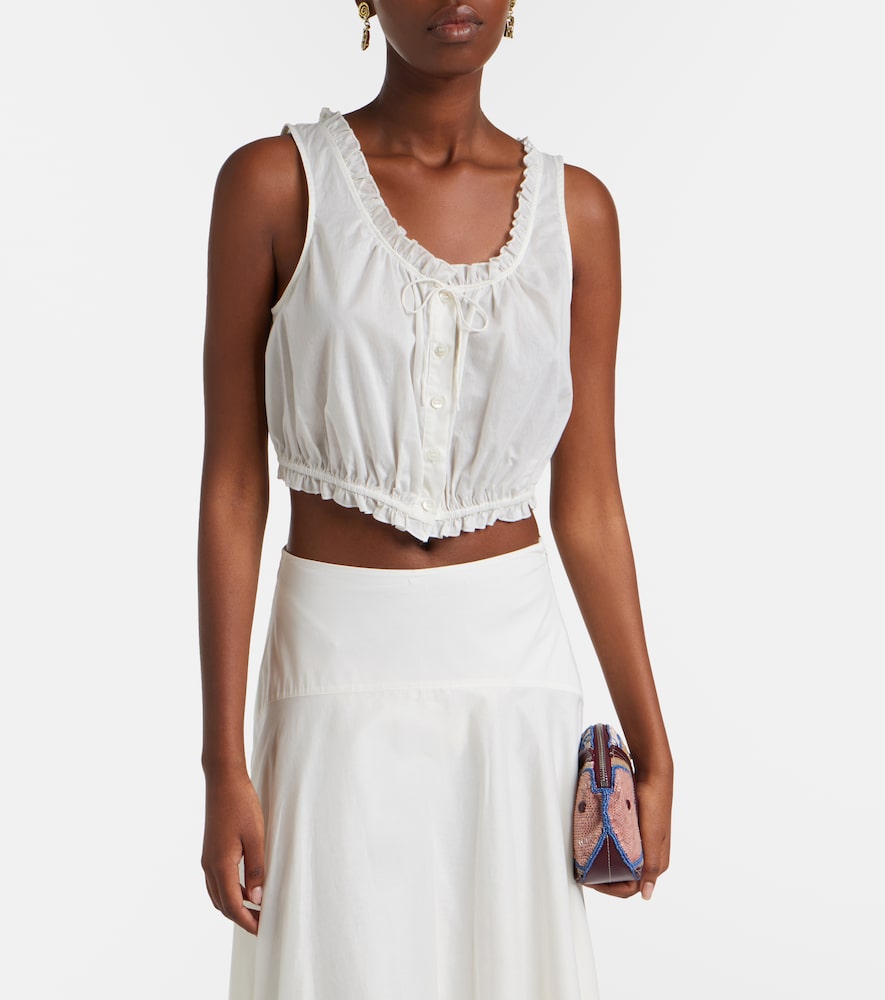 Sicilia Lace-Trimmed Cotton Voile Top