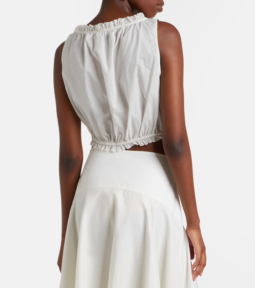 Sicilia Lace-Trimmed Cotton Voile Top