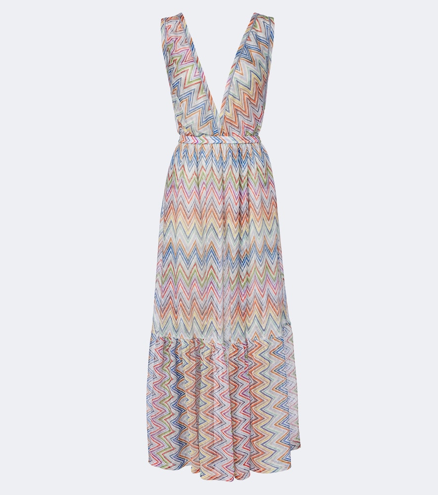 Maxikleid Zigzag aus Häkelstrick