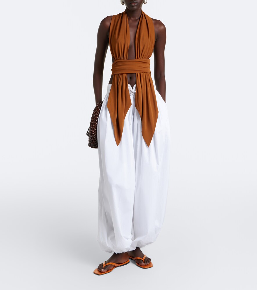 Scarf Halterneck Jersey Top
