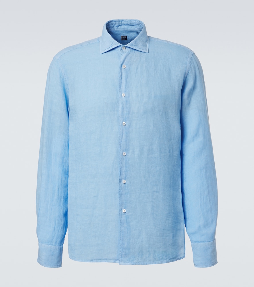 Fedeli Men's Blue Linen Shirt UK Size 15,5 - Mytheresa