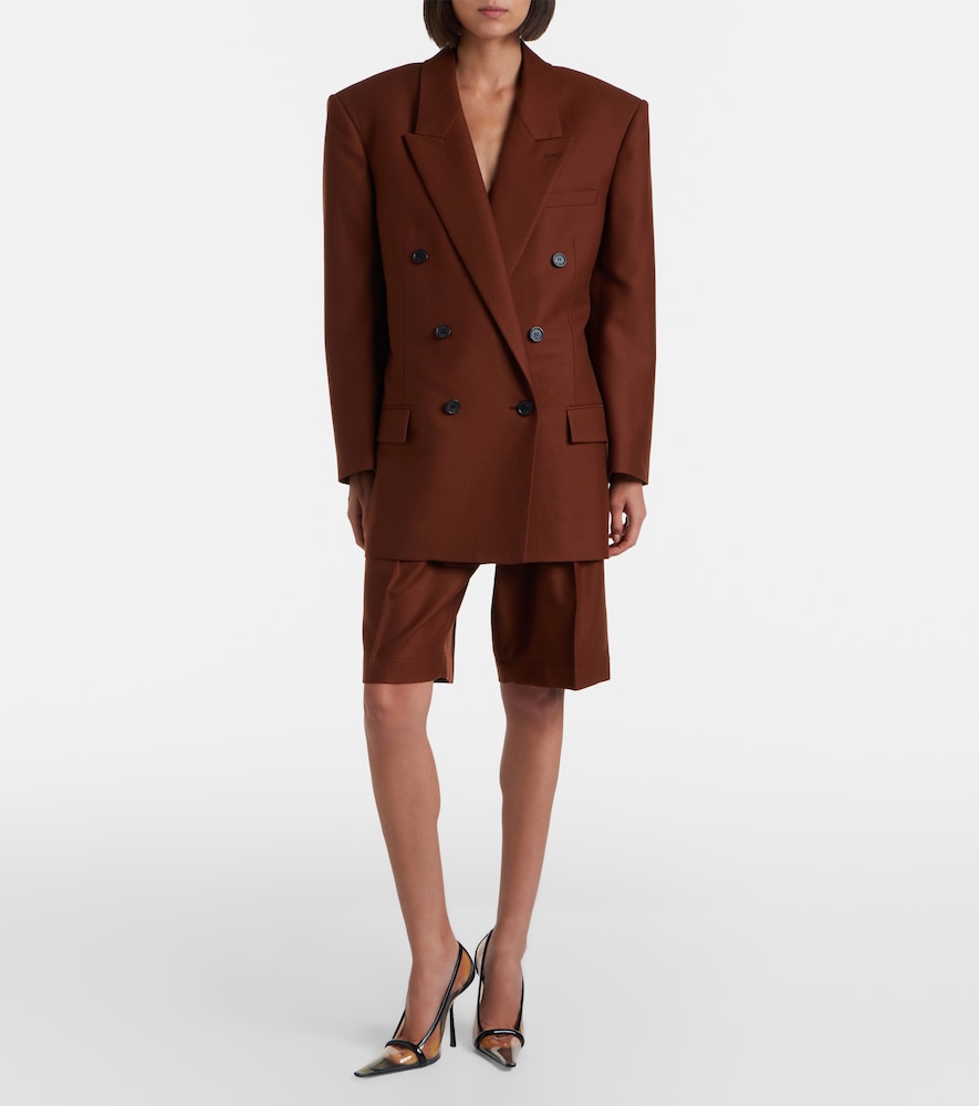  Saint Laurent Saint Laurent Pleated Cashmere Bermuda Shorts 