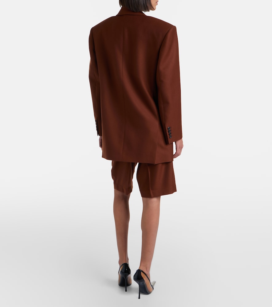  Saint Laurent Saint Laurent Pleated Cashmere Bermuda Shorts 