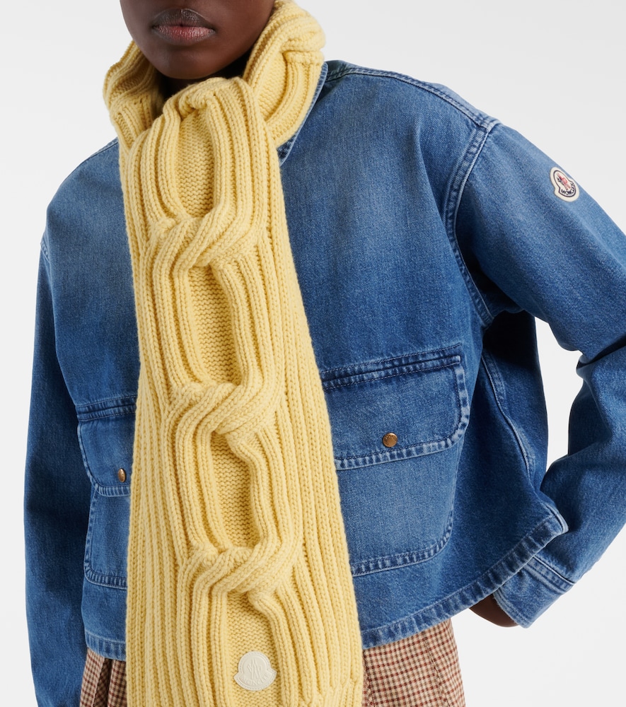 Moncler Cable-knit wool and cashmere scarf | Thumbnail 5