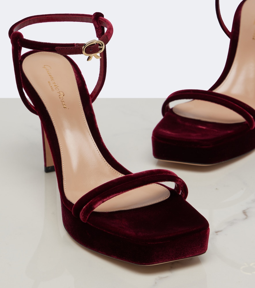 Velvet Platform Sandals