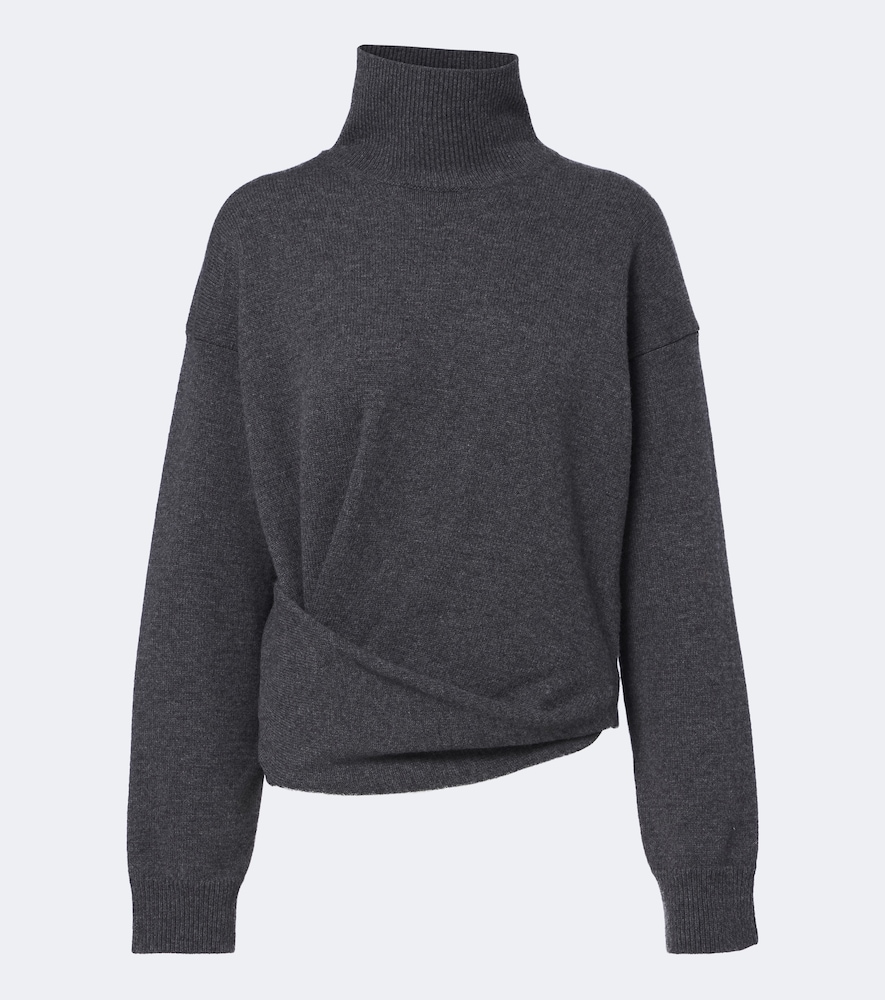 Róhe Draped Wool Turtleneck Grey Cashmere Sweater