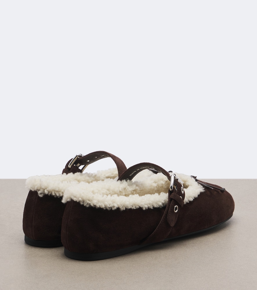 Shearling-Lined Ballet Flats