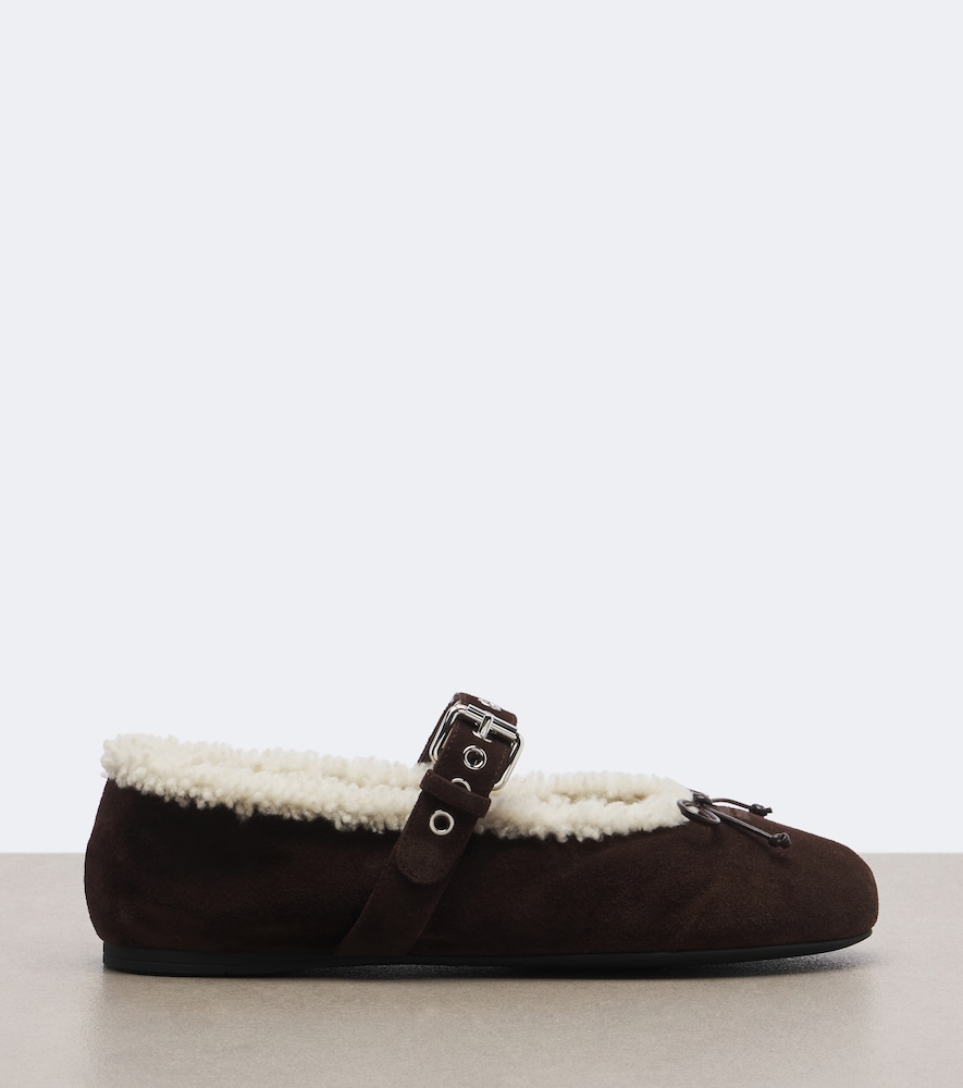 Shearling-Lined Ballet Flats