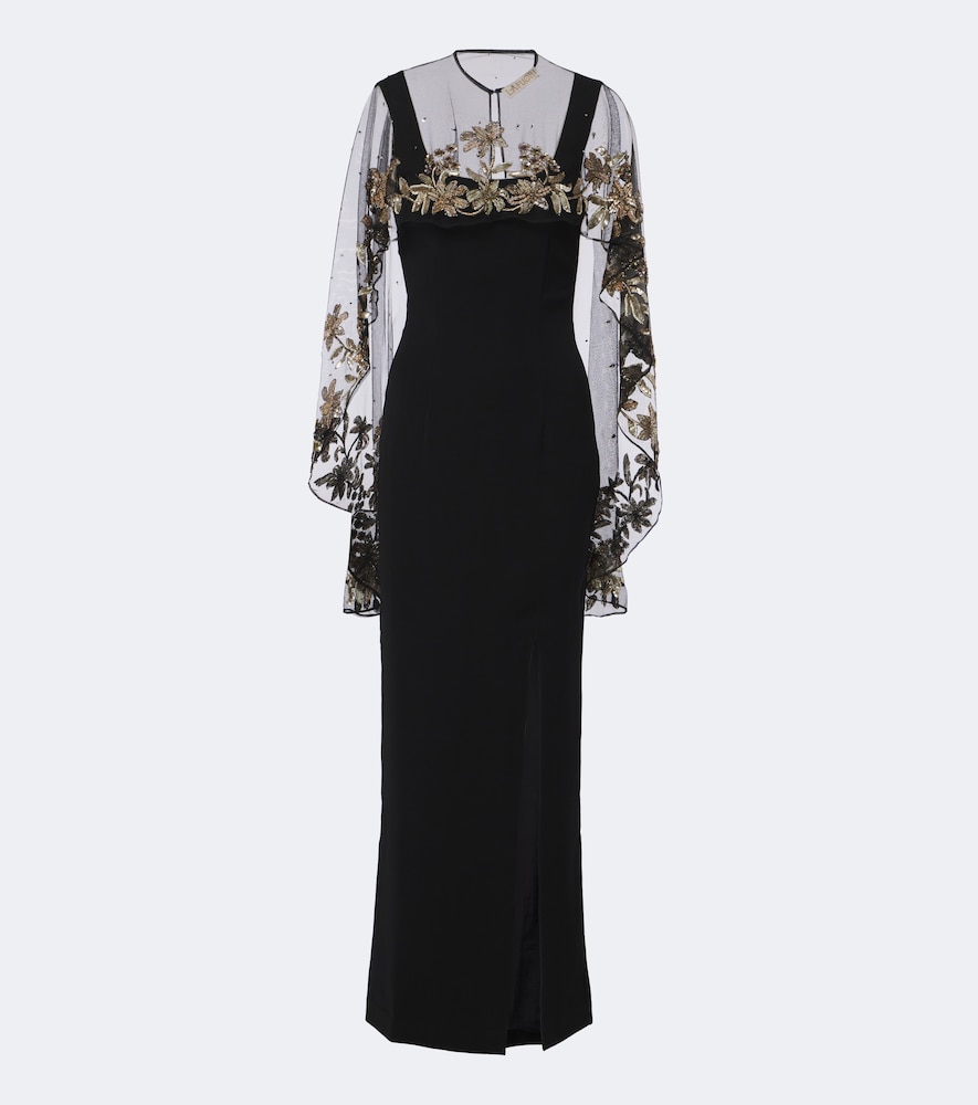 Là Fuori Set aus Robe und Cape mit Pailletten