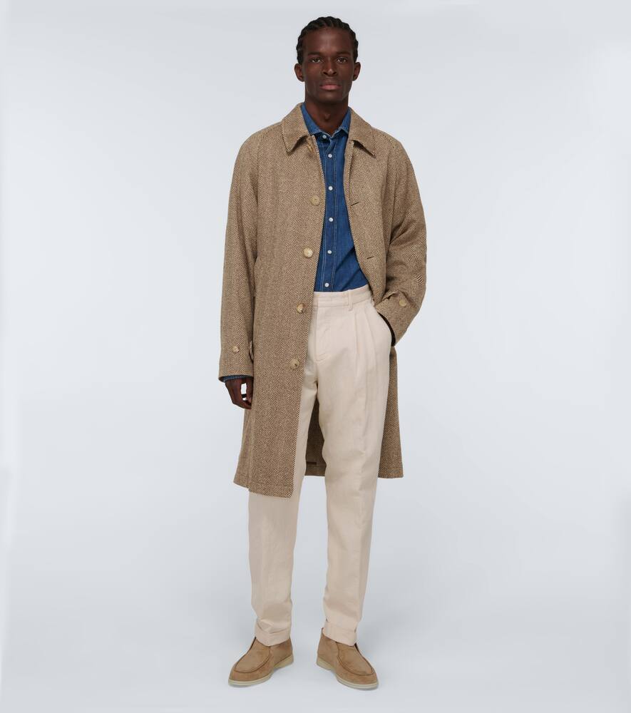 RALPH LAUREN BALMACAAN HERRINGBONE COAT,P00544797