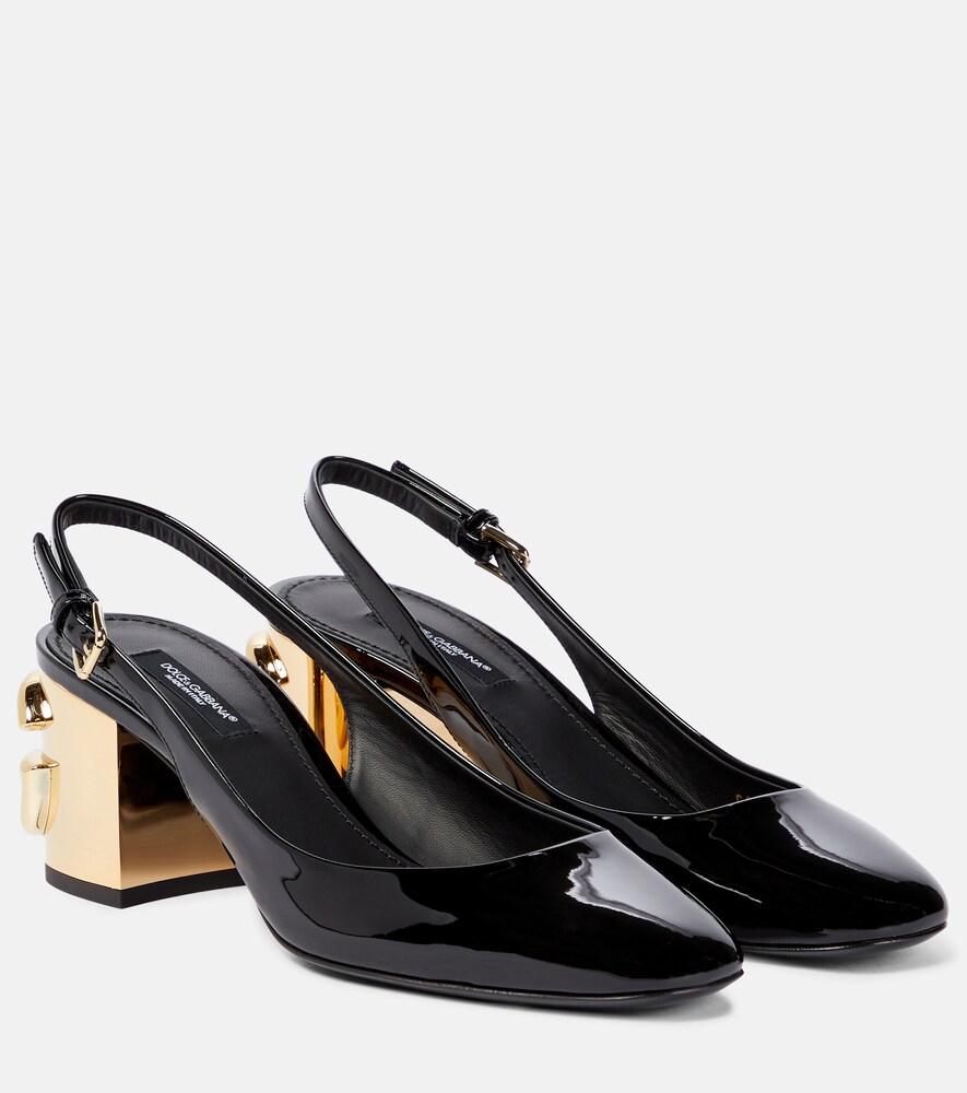 black patent slingbacks