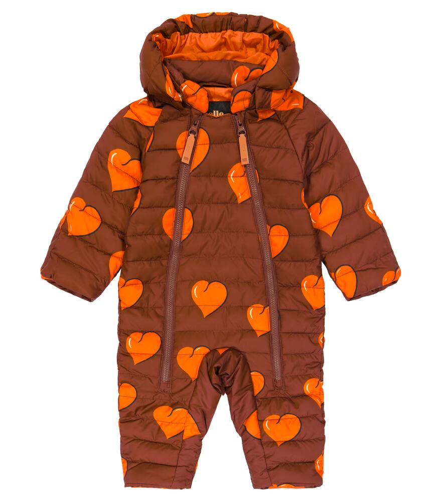 Mini Rodini Baby Hearts printed snowsuit
