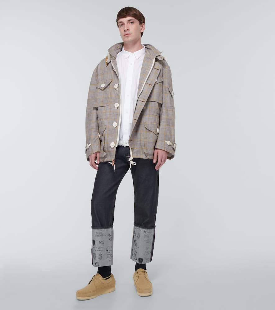 Shop Junya Watanabe Cotton Field Jacket In Brn/ylw/wht X