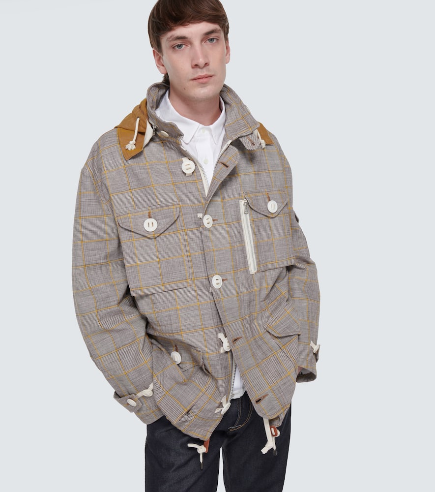 Shop Junya Watanabe Cotton Field Jacket In Brn/ylw/wht X