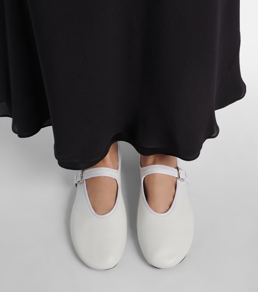 The Row Leather Mary Jane ballet flats