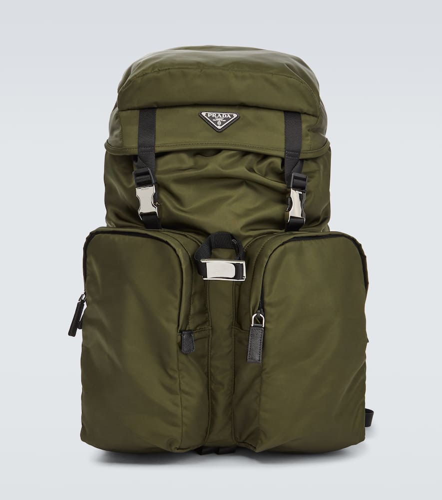 Re-Nylon leather-trimmed backpack