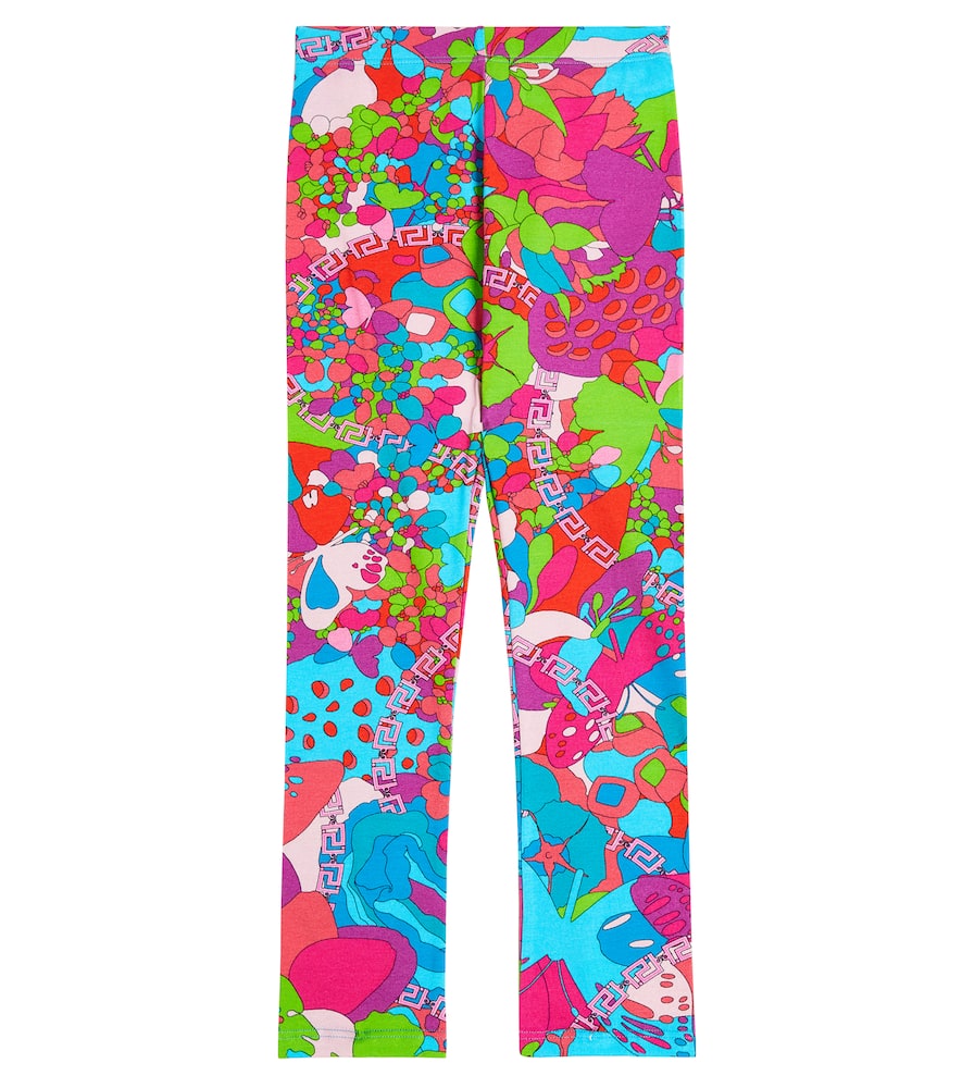 Versace Kids Printed cotton-blend leggings