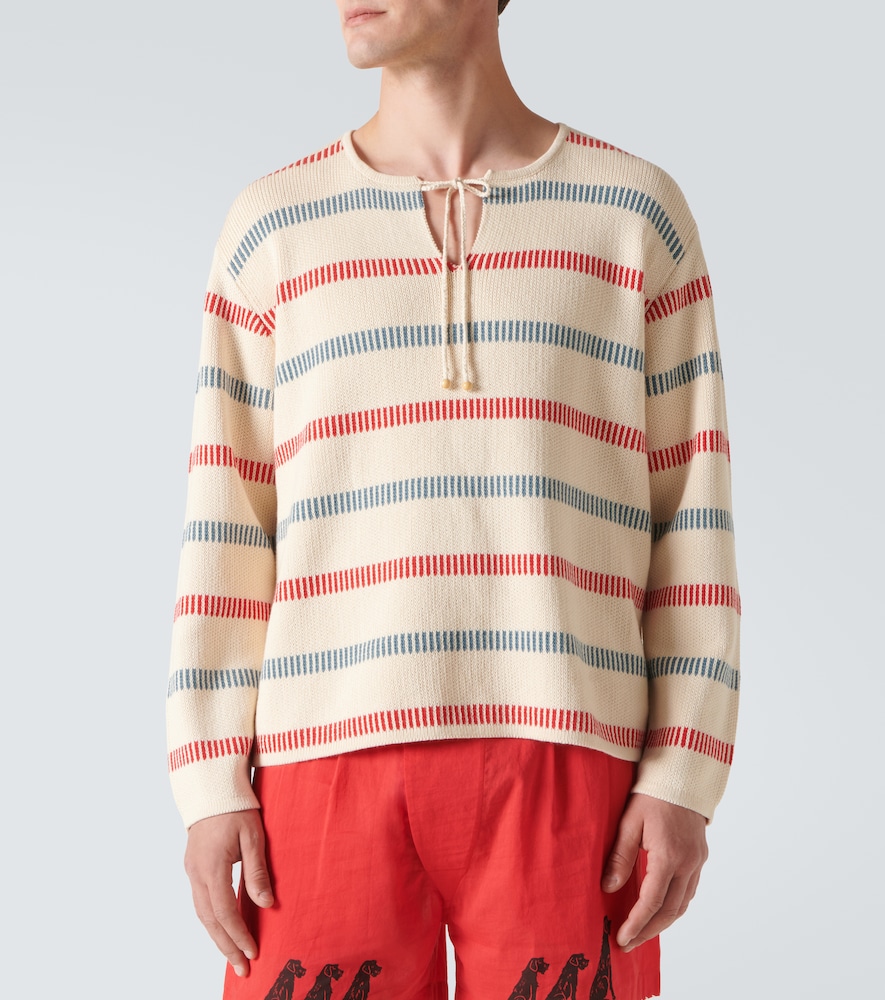  Bode Bode Bay Stripe Cotton Sweater 