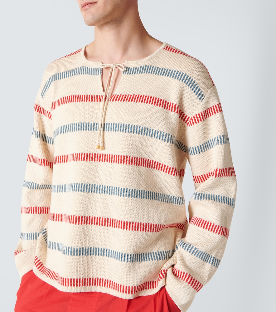  Bode Bode Bay Stripe Cotton Sweater 