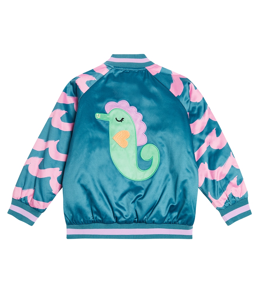  Stella Mccartney Kids Stella Mccartney Kids Bestickte Bomberjacke Aus Satin 