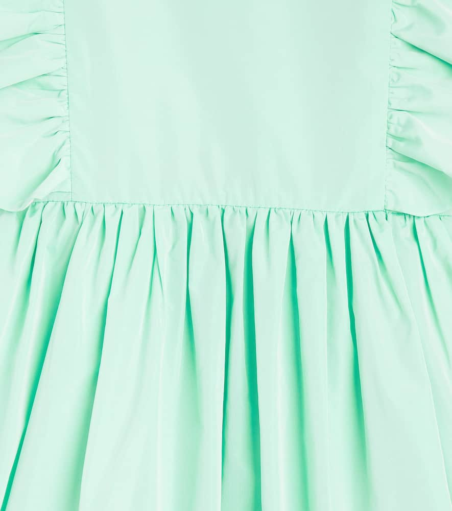 Shop Stella Mccartney Ruffled Taffeta Dress In Greenish