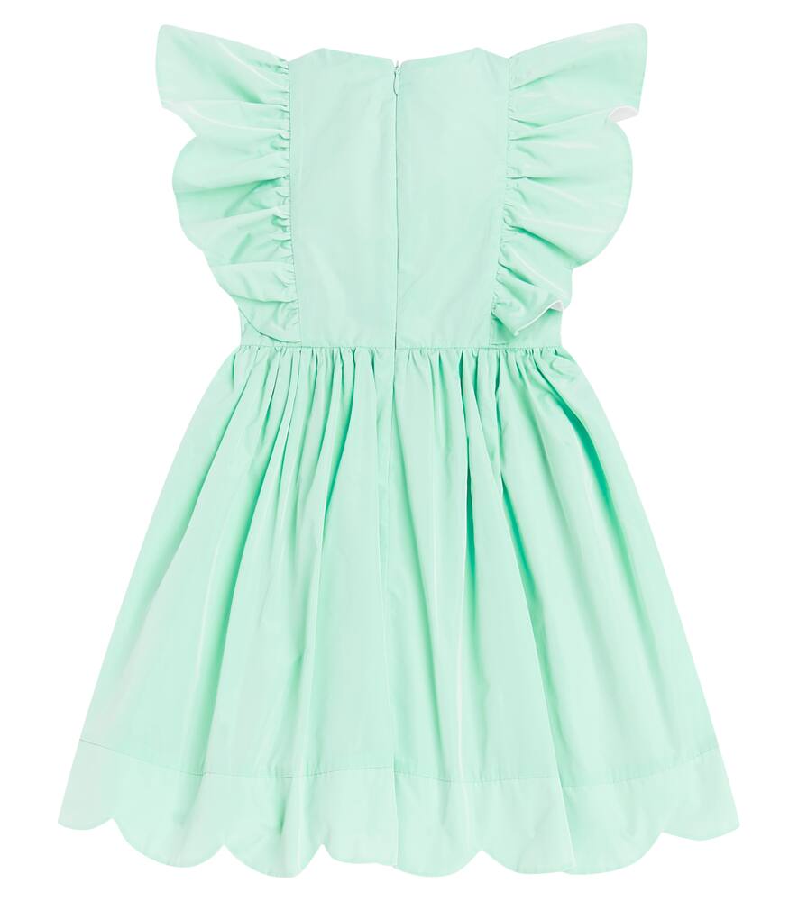 Shop Stella Mccartney Ruffled Taffeta Dress In Greenish