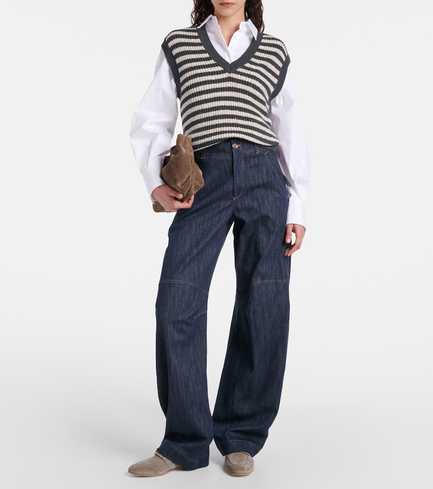  Brunello Cucinelli Brunello Cucinelli High-rise Wide-leg Jeans 