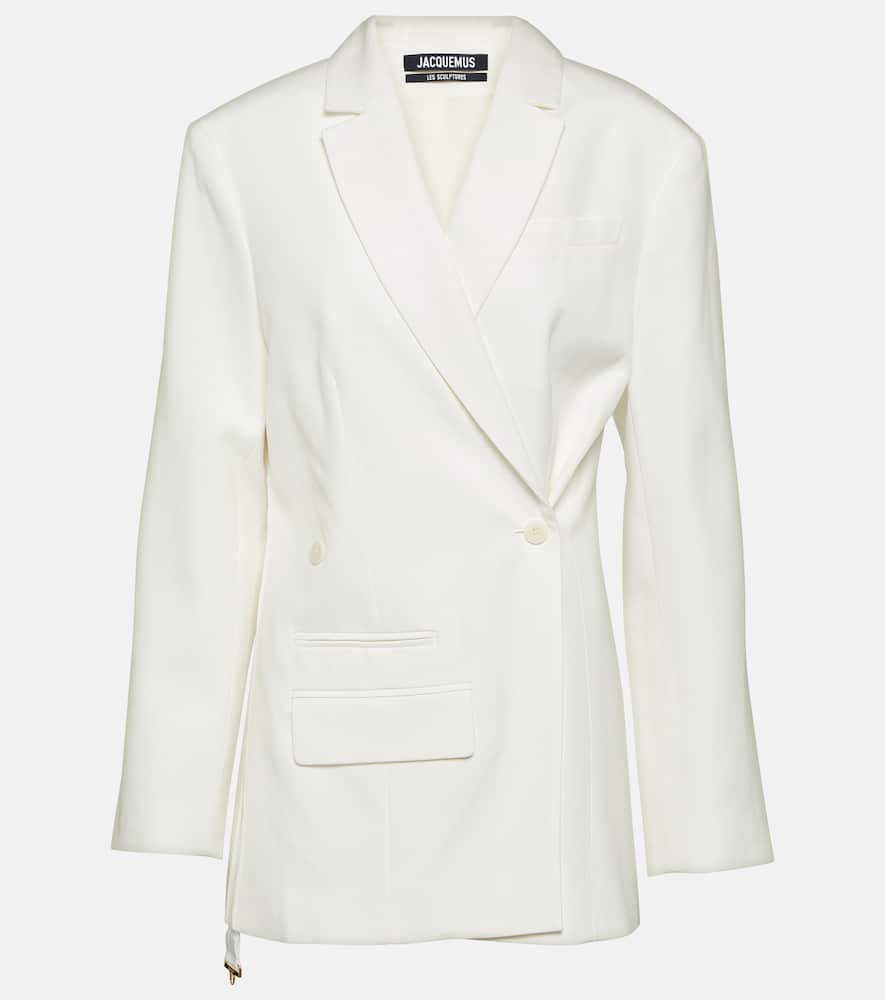 Shop Jacquemus La Veste Tibau Asymmetric Blazer In White