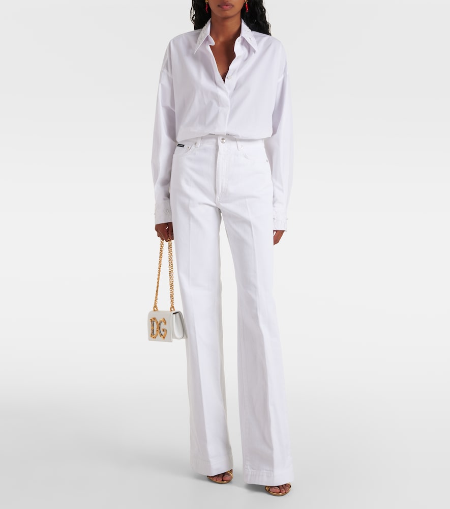  Dolce&gabbana Dolce&gabbana Besticktes Hemd Aus Baumwollpopeline 