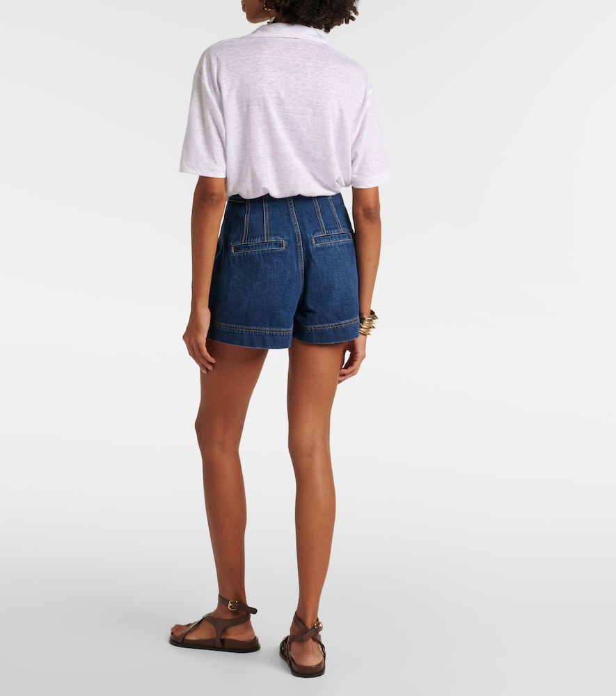  Veronica Beard Veronica Beard Shorts De Tiro Alto Jaffe De Denim 