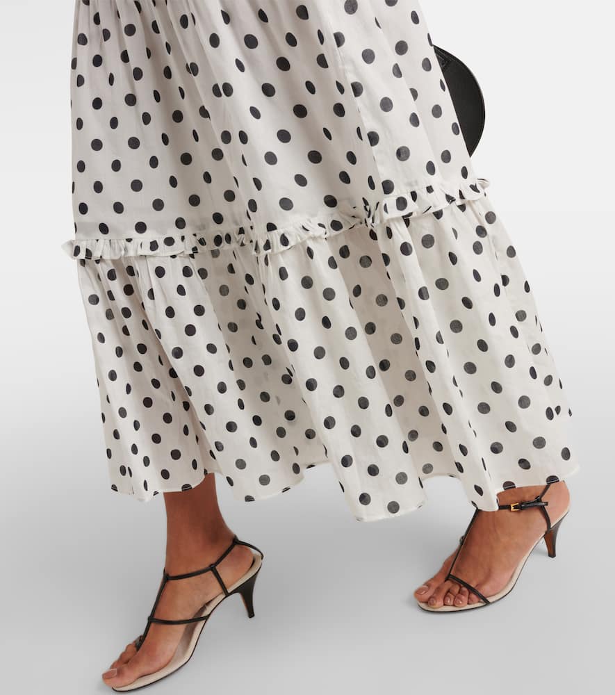Shop Rixo London Eleanor Halterneck Cotton Midi Dress In White