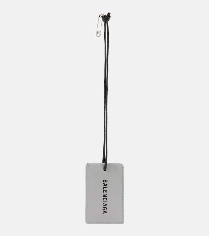 Balenciaga Leather Tag In Grey