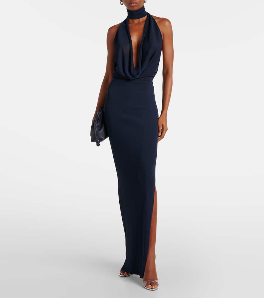 AYA MUSE DRAPED HALTERNECK GOWN