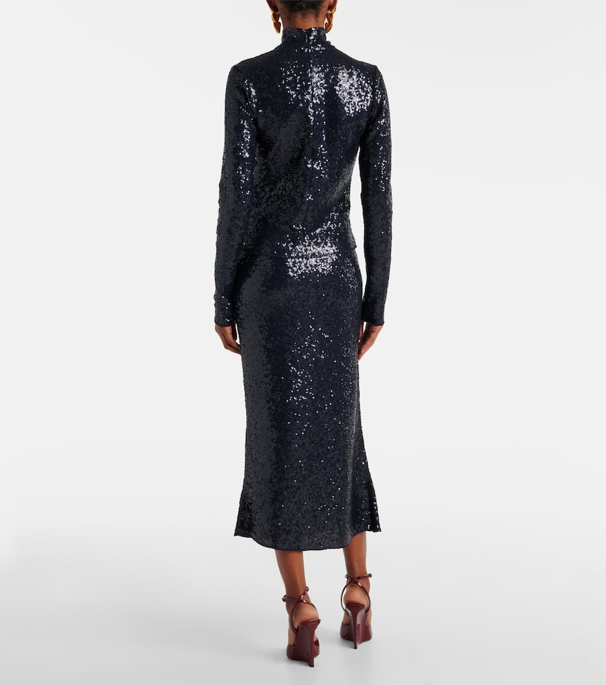 Polo Ralph Lauren Sequined Mesh Turtleneck In Blue