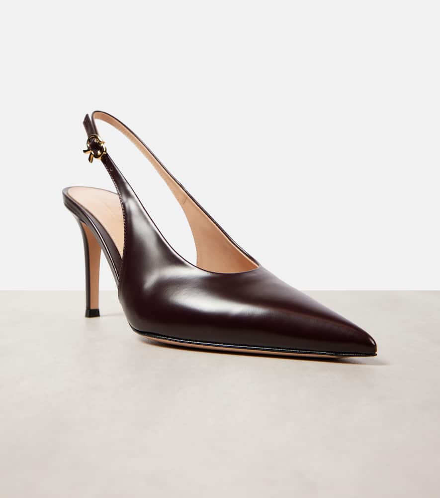 Gianvito Rossi Robbie 85 Patent Leather Slingback Pumps In Burgundy