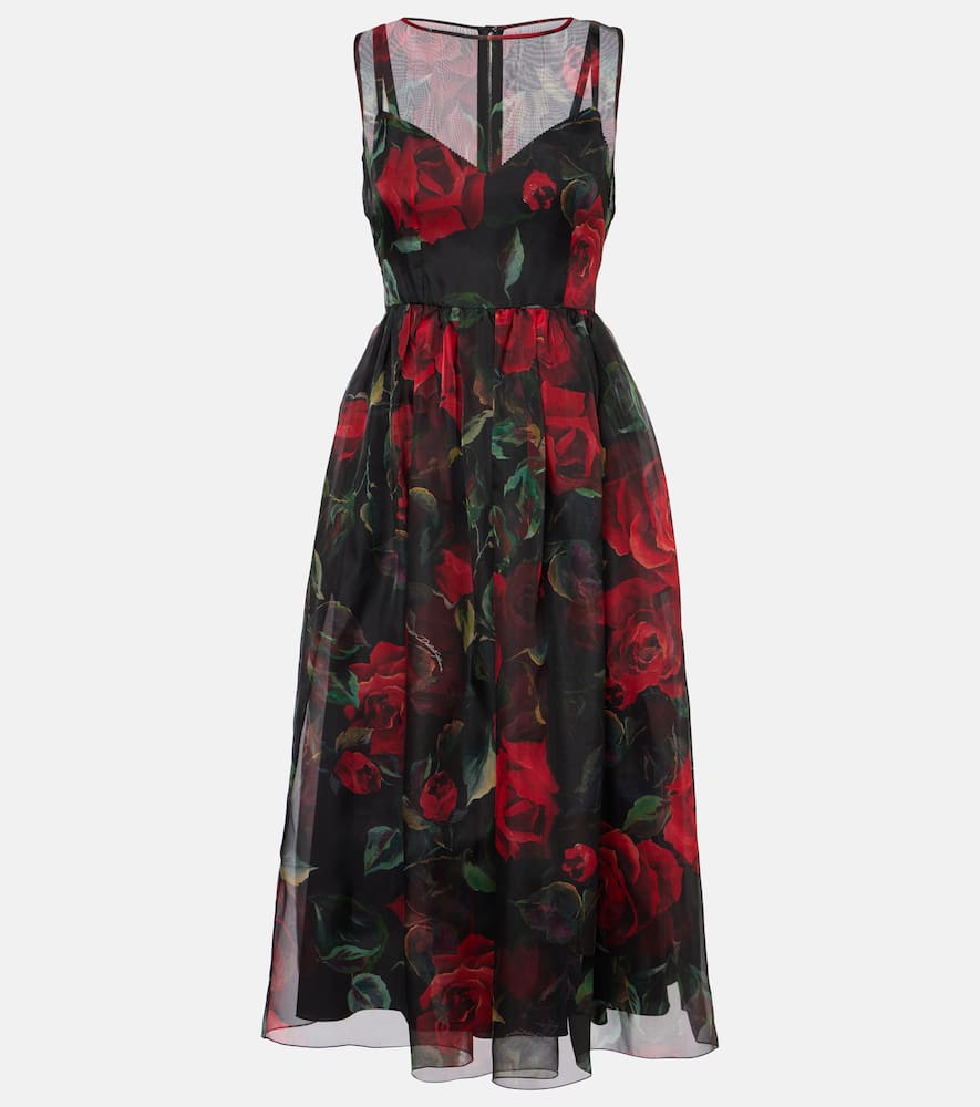 Dolce & Gabbana Floral Silk Cocktail Dress In Multicoloured