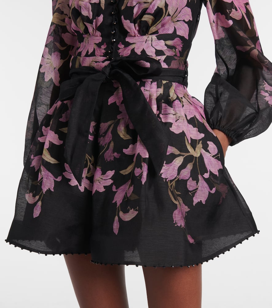【Zimmermann】Dawning floral beaded high-rise shorts Zimmermann Dawning Floral Beaded High-rise Shorts In Multi