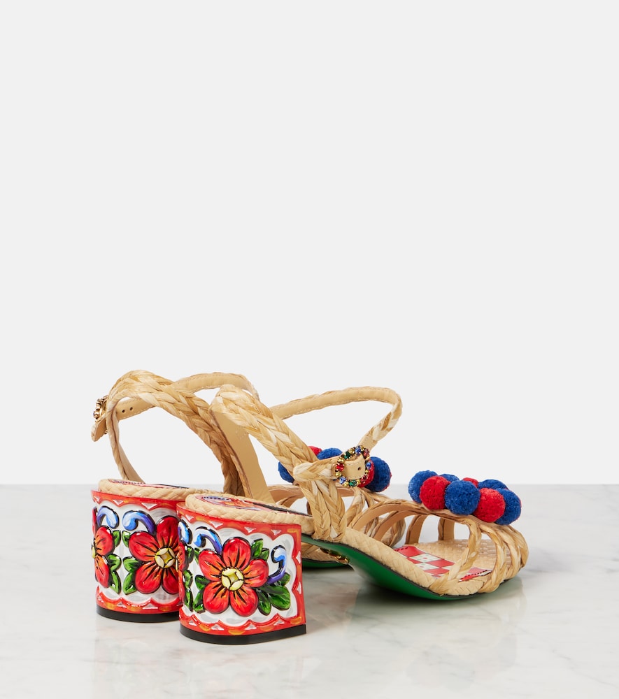 Dolce&Gabbana Taormina 60 Embellished Raffia Sandals