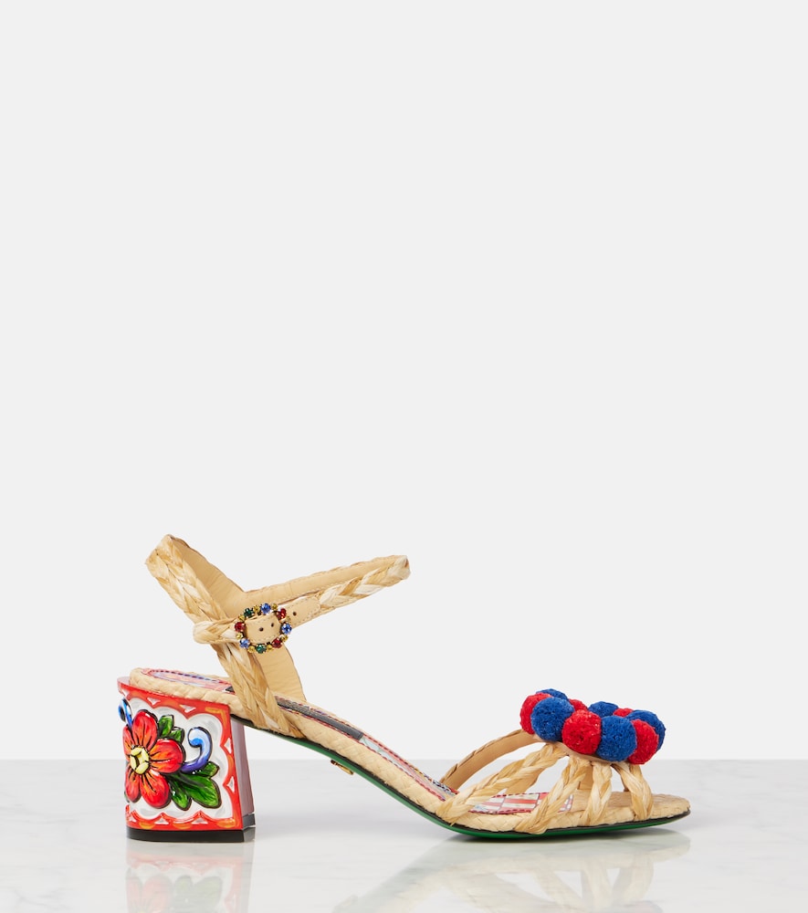 Dolce&Gabbana Taormina 60 Embellished Raffia Sandals