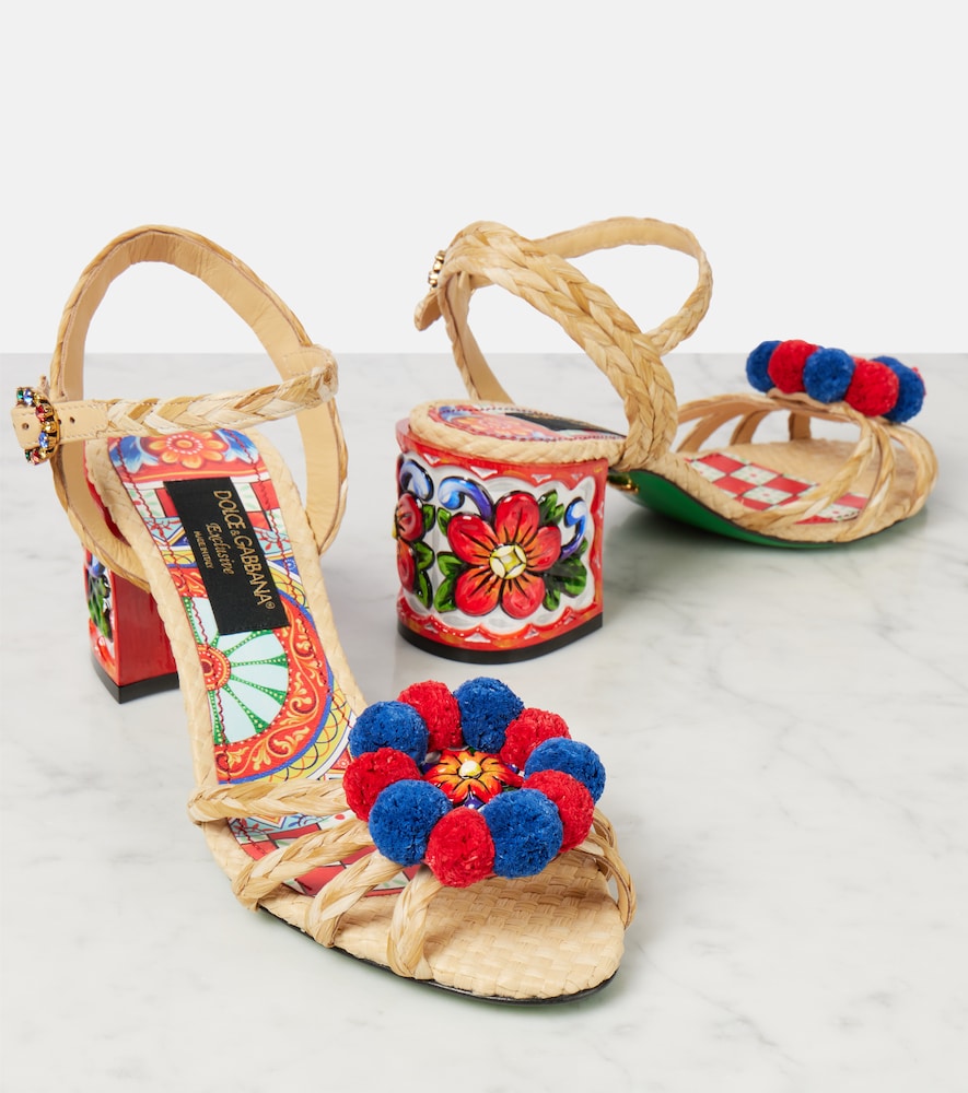 Dolce&Gabbana Taormina 60 Embellished Raffia Sandals