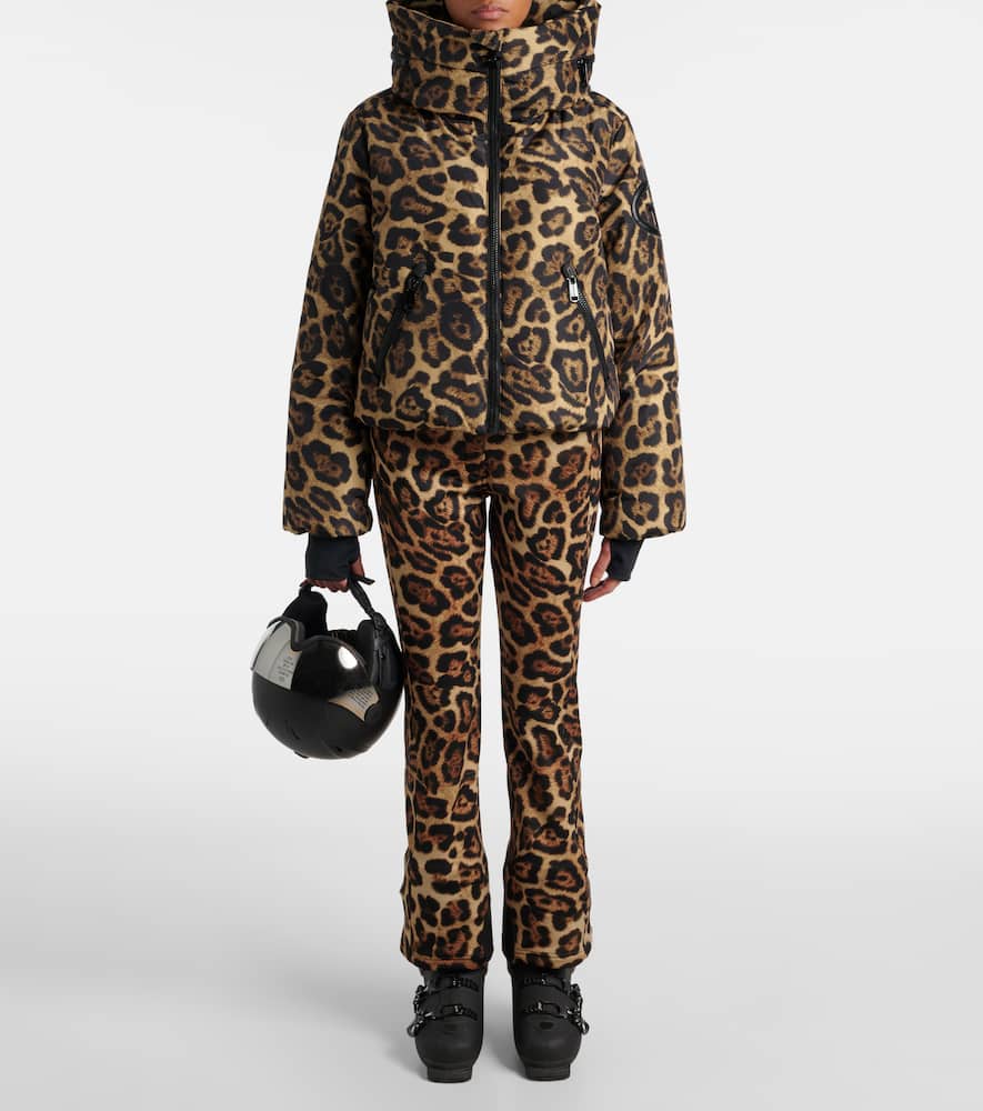 Goldbergh Pantera Leopard-print Down Ski Jacket In Brown
