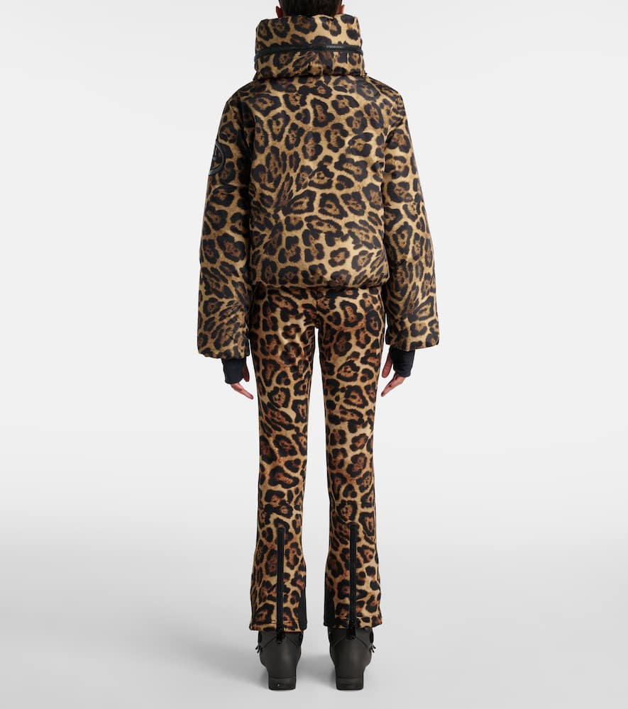 Goldbergh Pantera Leopard-print Down Ski Jacket In Brown