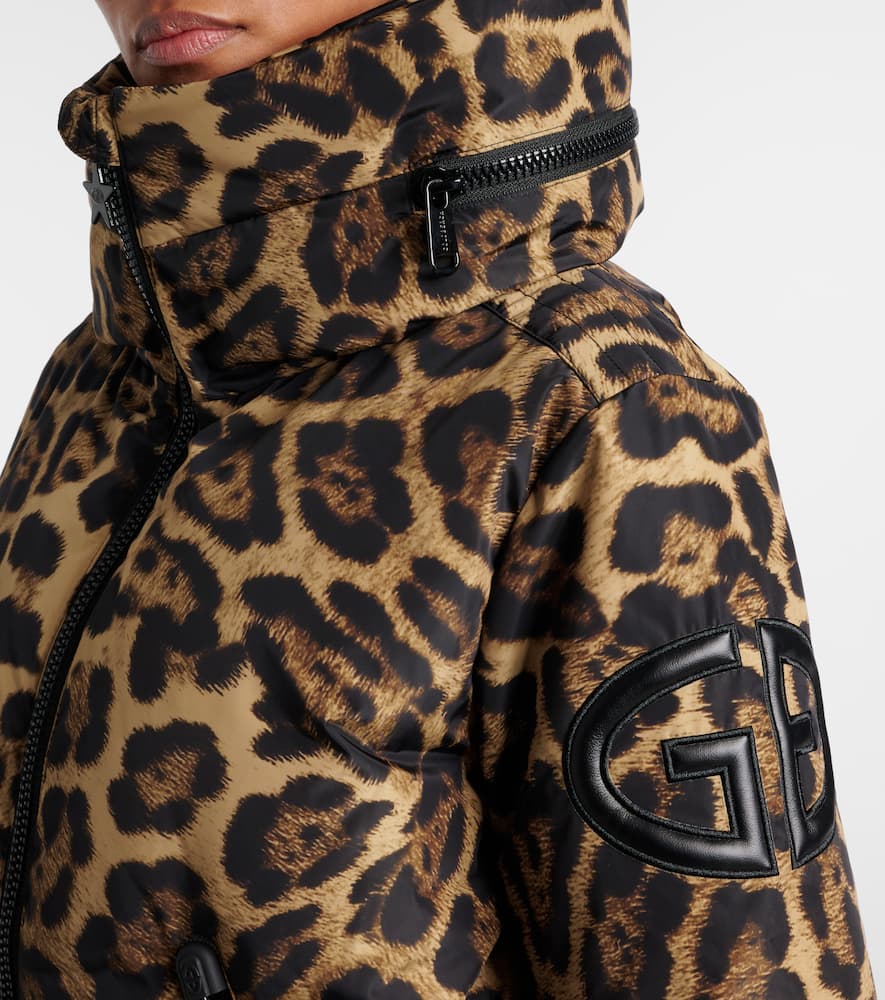 Goldbergh Pantera Leopard-print Down Ski Jacket In Brown