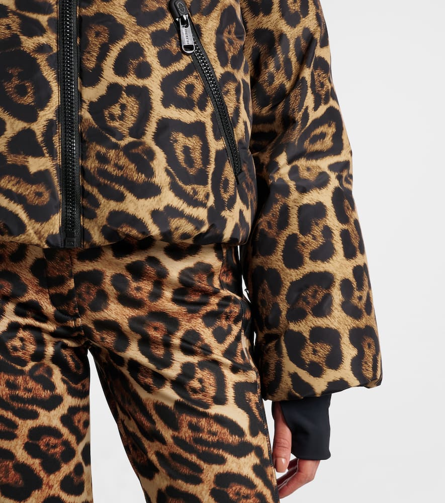 Goldbergh Pantera Leopard-print Down Ski Jacket In Brown