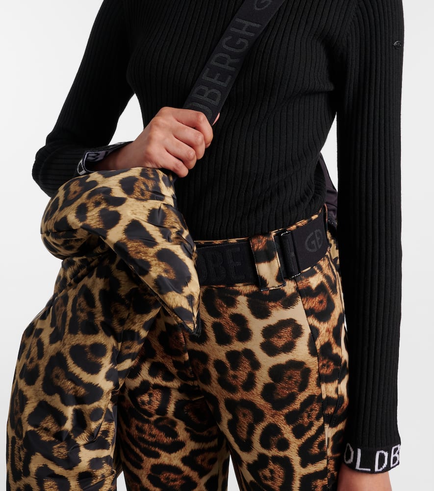 Goldbergh Pantera Leopard-print Down Ski Jacket In Brown