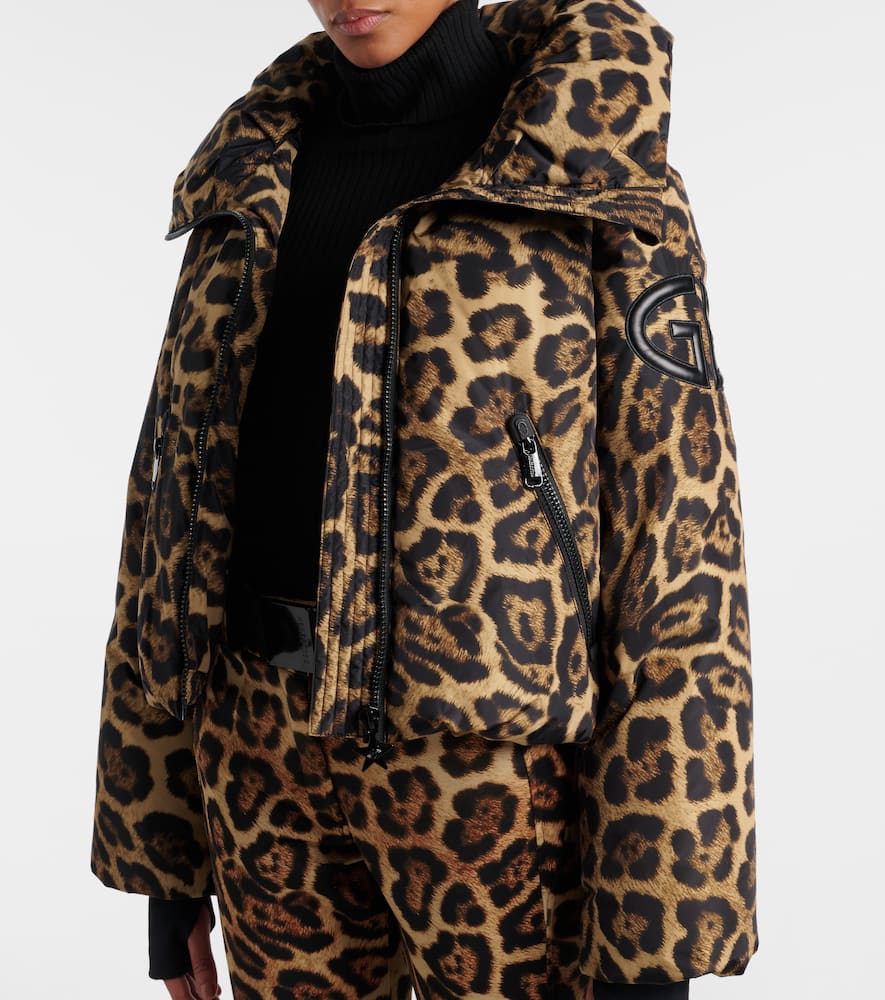 Goldbergh Pantera Leopard-print Down Ski Jacket In Brown