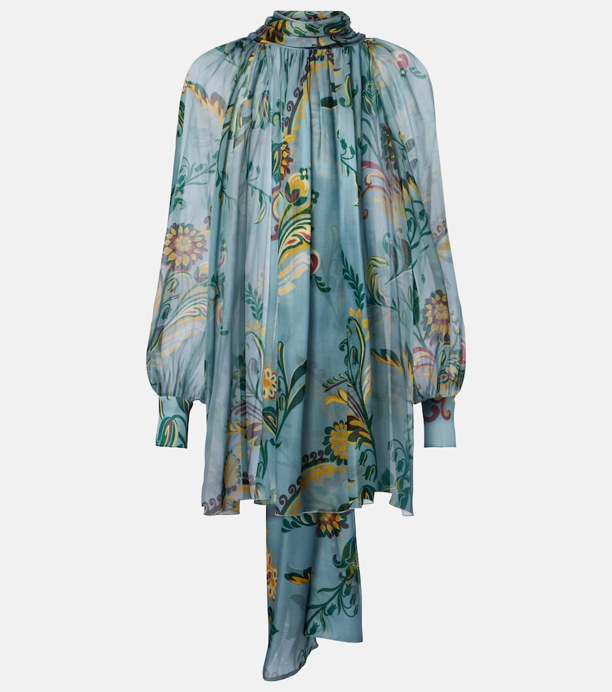 ETRO Etro Printed ruched silk top　エトロ プリント シャーリング シルク トップス