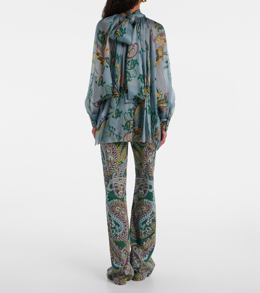 Etro Etro Printed Ruched Silk Top 